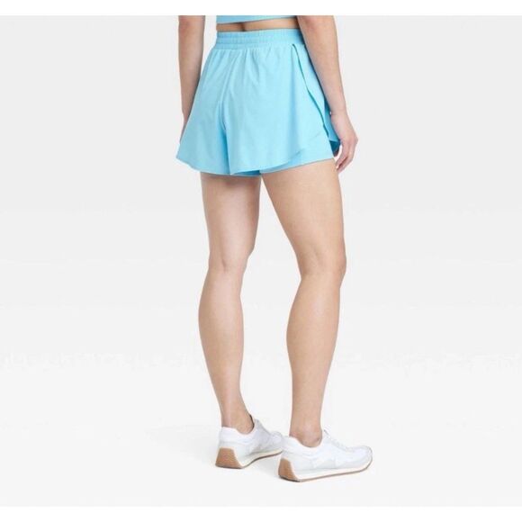 All in Motion Size Medium Aqua Woven High Rise Flutter 3" Running Shorts. NWT. - Picture 2 of 4